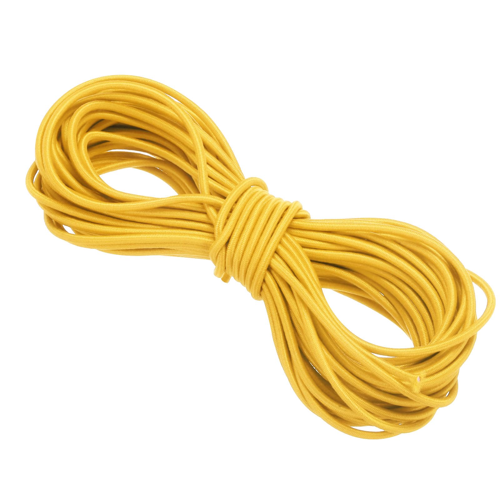 PATIKIL Bungee Cord Elastic Cord Heavy Stretch String Rope 3/32" 11 Yards(2.5mm x 10m) Yellow for Crafting DIY Sewing Hook Straps Camping Tie Down Strap