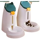 Automatic Pet Feeder &amp; Water Dispenser Set, 3.3L Gravity Food Dispenser + 3.1L Waterer, Non-Electric Cat &amp; Dog Feeding Station with Flow Control, Anti-Slip Base, Large Capacity for Small &amp; Medium Pets