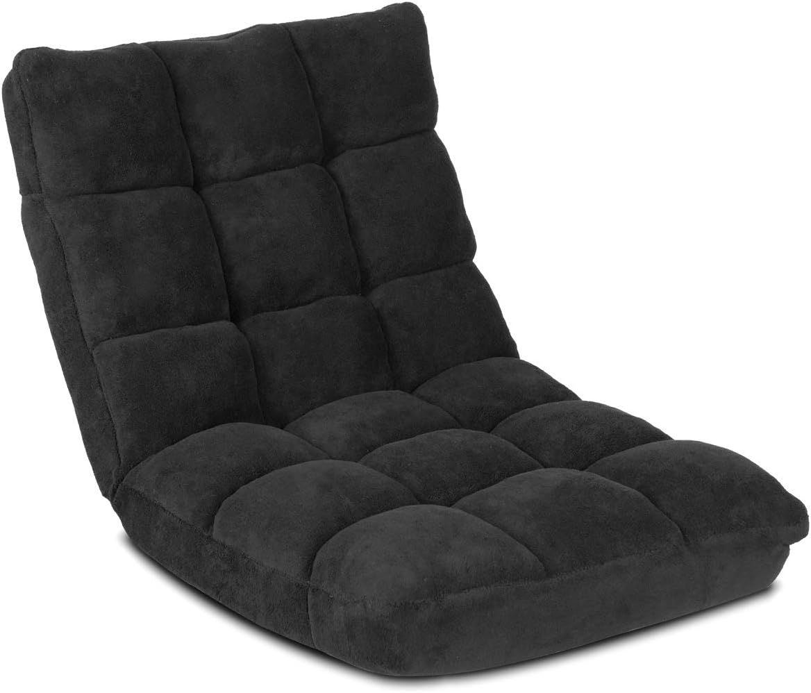 Chaise De Sol Pliable LIFEZEAL - 14 Positions, Rembourrage Épais, Dossier Grand, Polaire Corail
