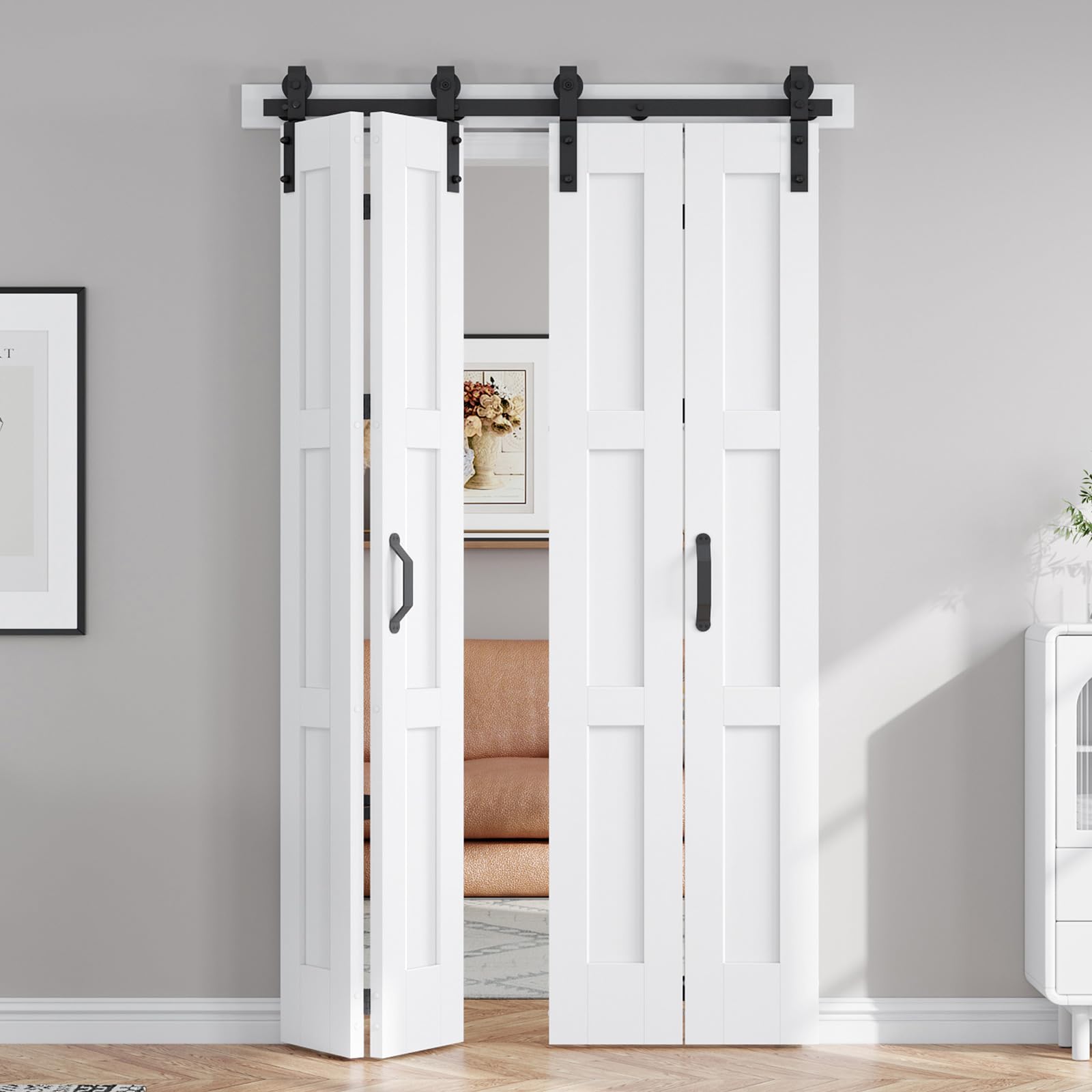 FREDBECK 48in X 84in (for 4 Doors 12x84) White Bi