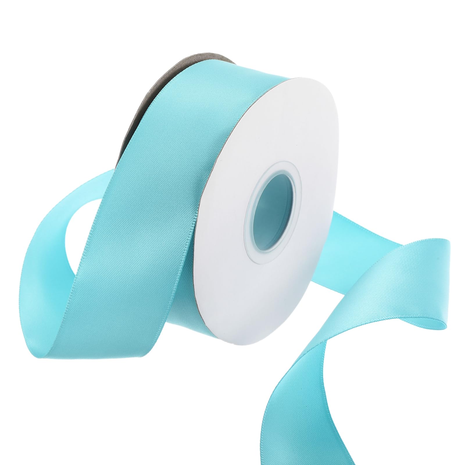 Rebower 32mm Satin Ribbon 23m Thick Double Face Grosgrain Silk Ribbon, [for Gift Wrapping, Hair Bows, Wedding, Cake, Flower] - 25 Yard/75ft/Sky Blue
