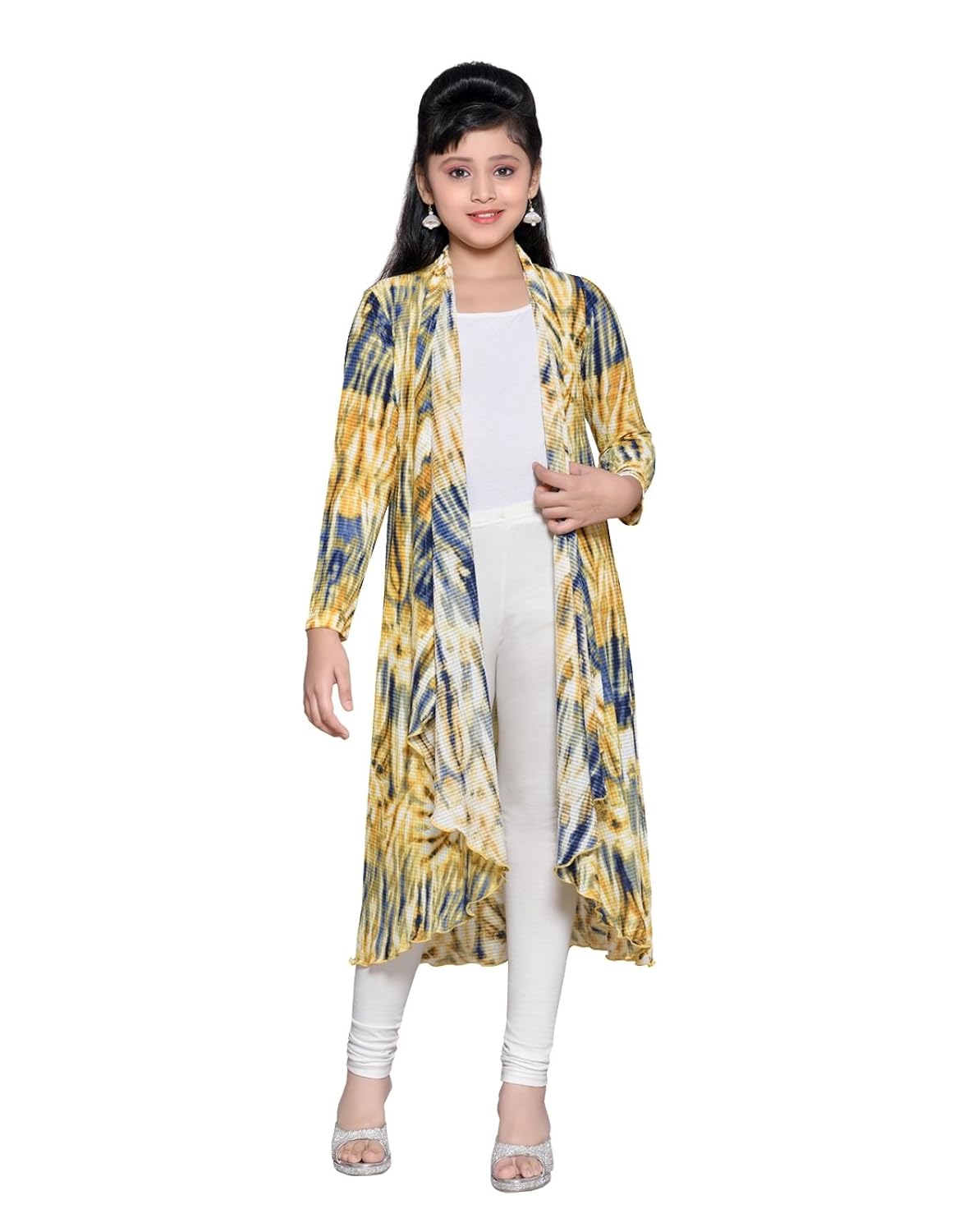 hunny bunny girls tye n dye print knitted long shrug