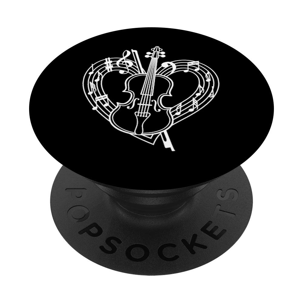 Violin In Heart Shaped Music - Violinist I Love Violins Cute PopSockets PopGrip: Swappable Grip for Phones & Tablets