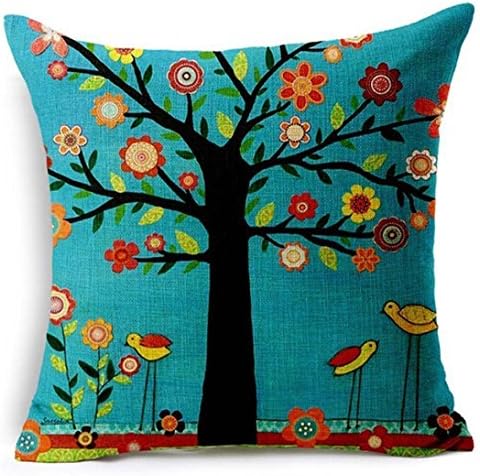 Fineshow Colorful Trees Pattern Couch Bed Home Decor Pillow Case Cushion Cover