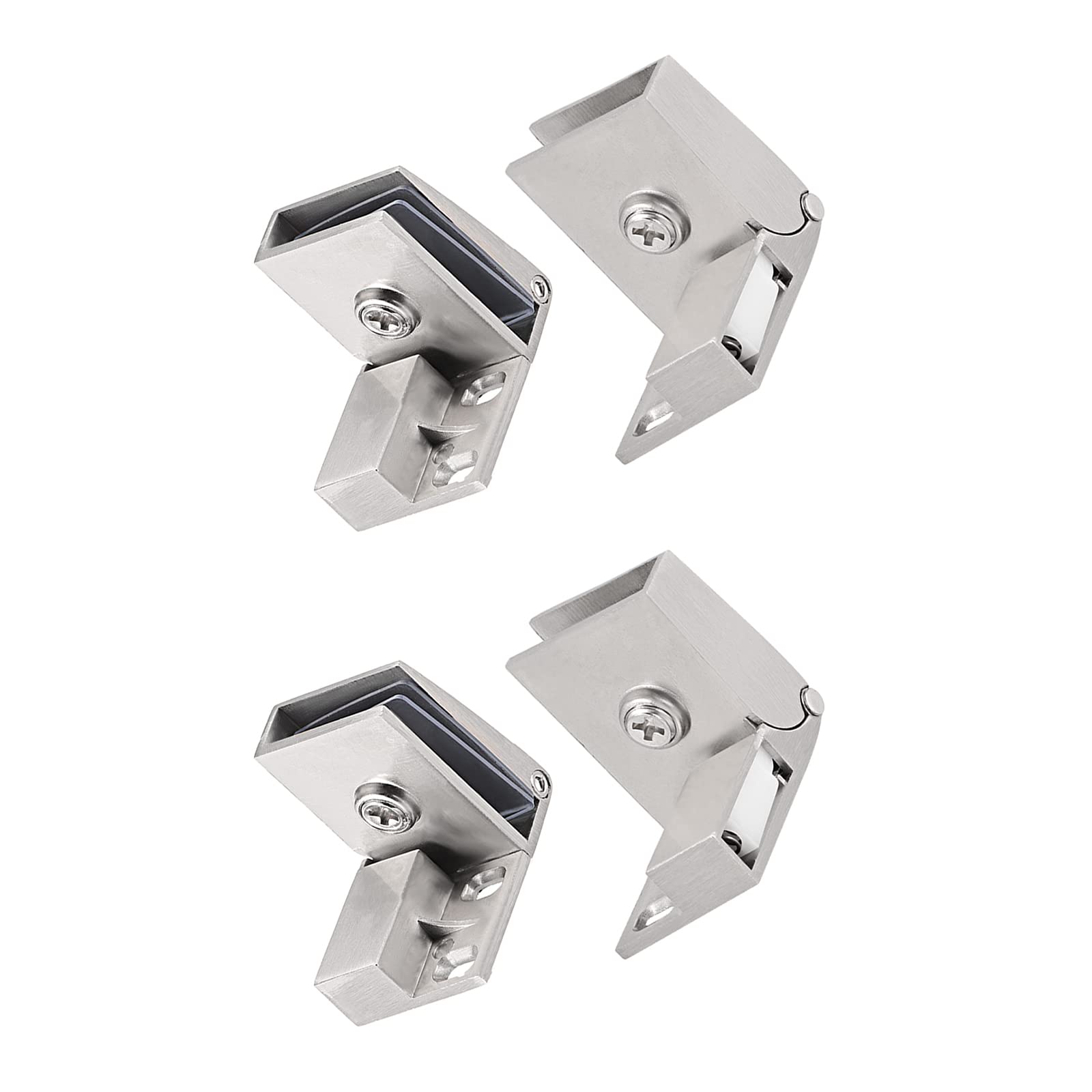 METALLIXITY Glass Door Hinge, (3mm-5mm Glass Thickness) 2Pair, Glass Hinge Clamps - for Wine Cabinet Display Cabinet Bathroom Gate
