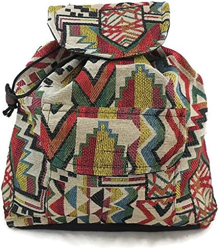 Multi Color Bohemian Casual Lightweight Drawstring Backpack Travel Sport Daypack for Girls Women