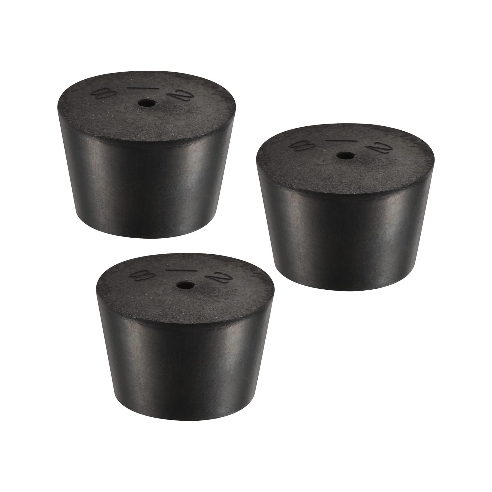 YOKIVE 3Pcs Rubber Stoppers with Hole, Tapered Plugs with High-temperature Resistance | Protect Hole, Great for Lab Industry (Black, 33mm to 41mm)