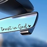 MTABCTY 3 PCS Trust in God Rearview Mirror Car Stickers, Waterproof Vinyl Decals, Christian Car Accessories for Women, Cute Rear View Mirror Sticker for Auto Decor Fits Most Vehicles (Black)