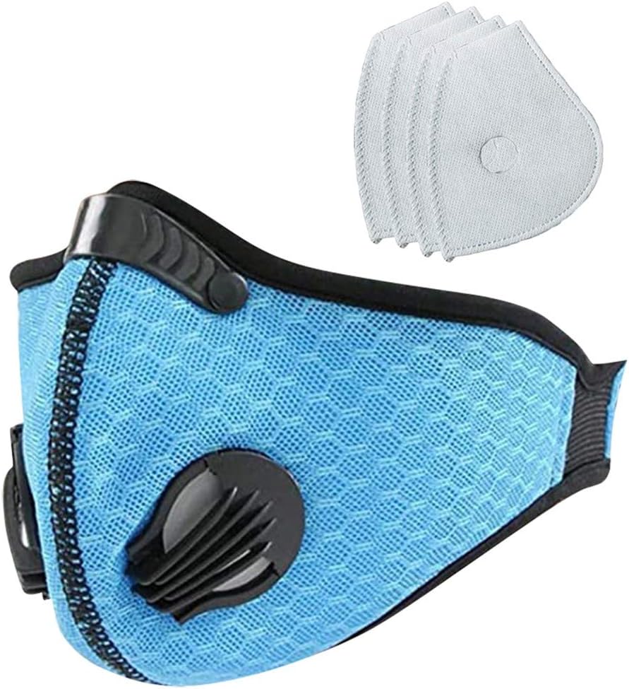 Adults Outdoor Reusable Face Másk Bandanas with Breathing Valve Anti Haze Dust Face Cover Mouth Filtrar Air Breathing Filtrar