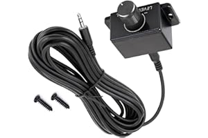 Remote Bass Controller for Car Subwoofer, 3.5mm Amplifier Adjuster Knob, Low-Profile Volume Regulator with 5m Extension Cable