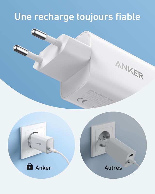 Nano Chargeur USB C Nano 100W (Câble USB C de 1,8 m Inclus)