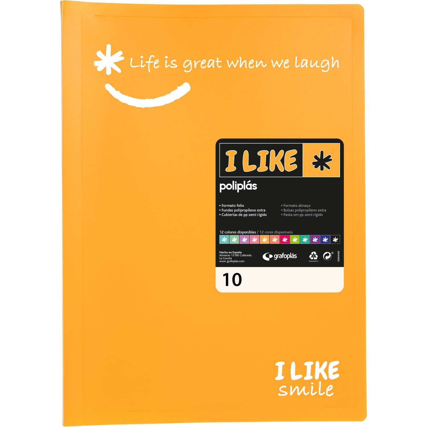 Grafoplás 1430855 Film Size Mandarin 10 Transparent Pockets Polypropylene Like Polypropylene