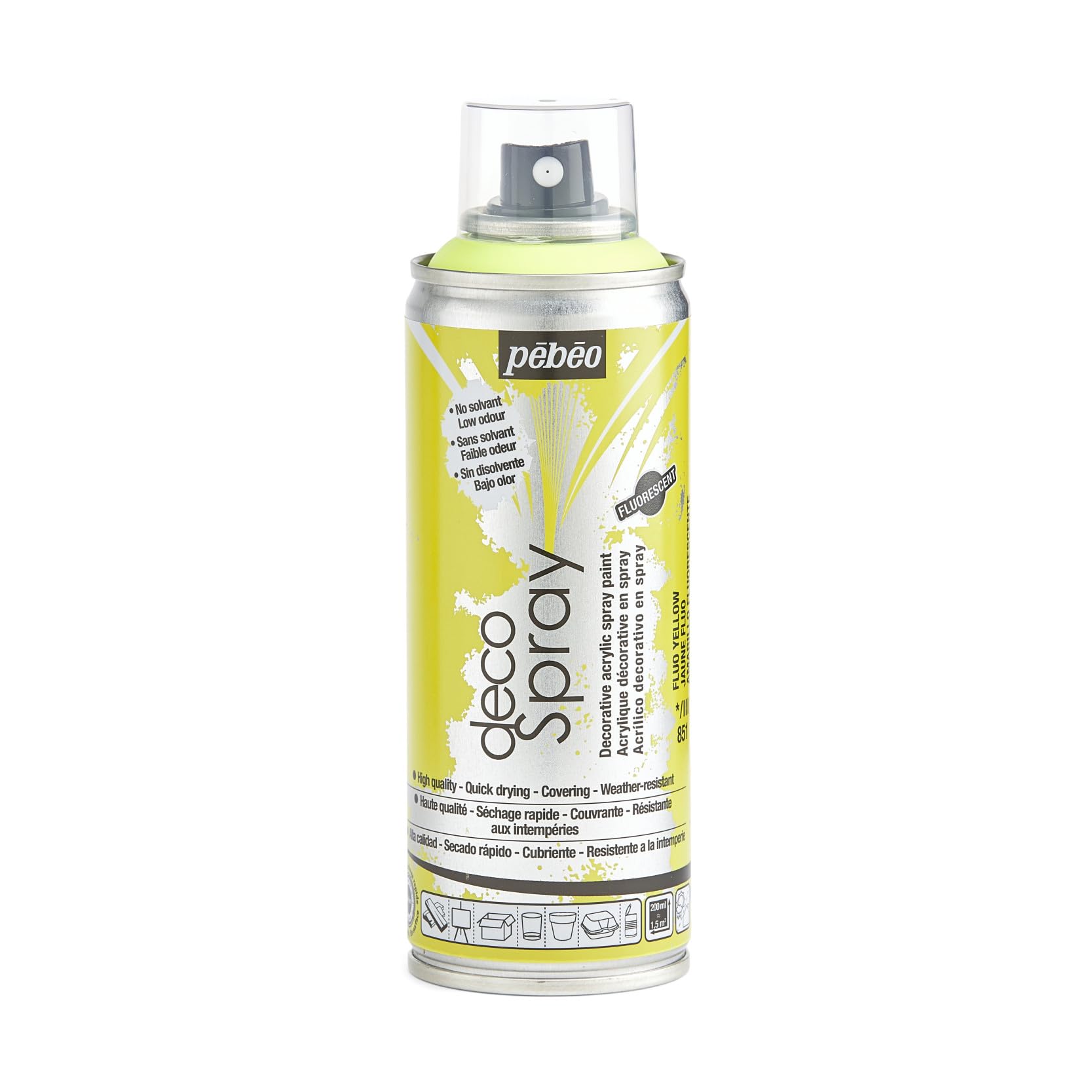 PEBEO 200ml Decospray, Acrylic, Fluorescent Yellow, 16.5 x 5.2 x 5.2 cm, 093851