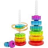 BYFWH Baby Spin Stack Toy, Premium Stacking Toys for Kids, Spinning Stacking Toy for Babies and Toddlers, Educational Toddler Learning Toy,Autism Spin Stack Toys,Rainbow Spinning Wheel Toys