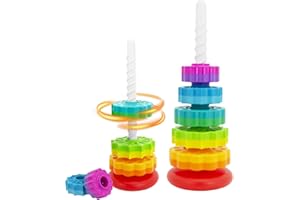 BYFWH Baby Spin Stack Toy, Premium Stacking Toys for Kids, Spinning Stacking Toy for Babies and Toddlers, Educational Toddler Learning Toy,Autism Spin Stack Toys,Rainbow Spinning Wheel Toys