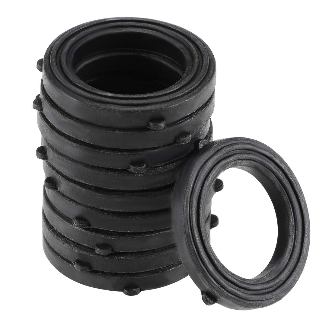 sourcing map Nitrile Rubber Flat Washers 25mm O.D. 16mm I.D. 3.5mm Thick with 3 Outer Tabs for Faucet Pipe Water Hose, Pack of 10