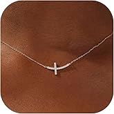 GiftInBox Gold Plated Cross Necklace for Women Dainty Non Tarnish Pendant Choker Necklaces Small Religious Christian Faith Trendy Jewelry Gift