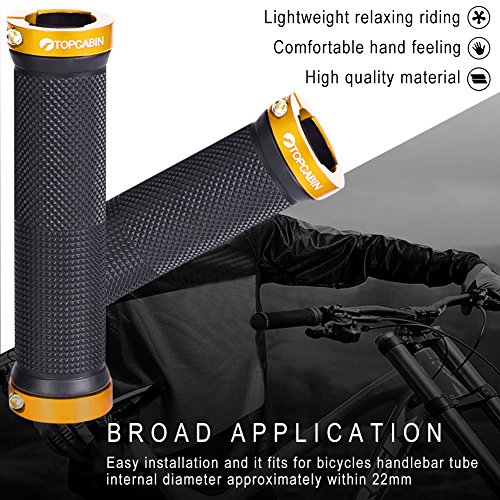 image for TOPCABIN Bicycle Grips,Double Lock on Locking Bicycle Handlebar Grips 