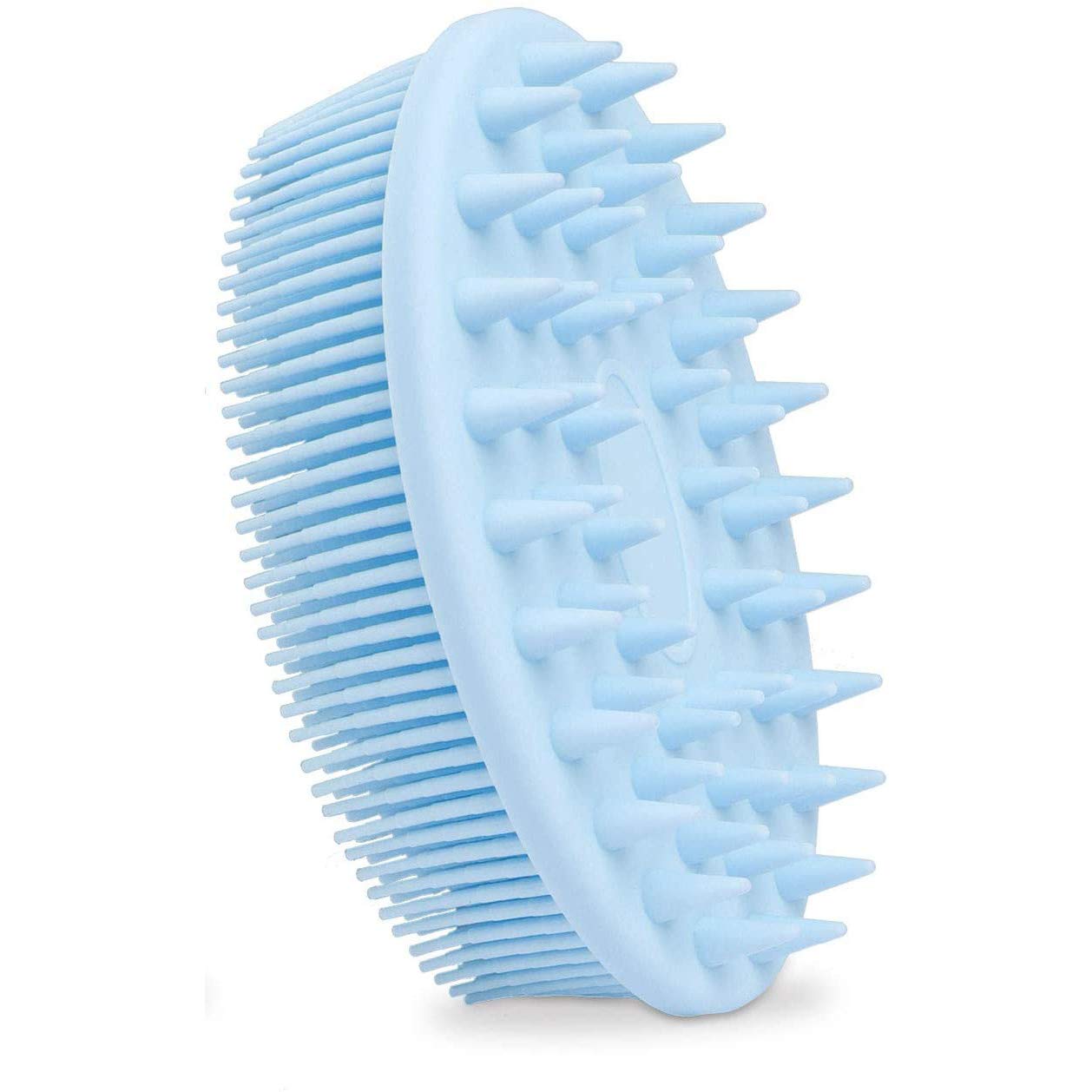 Hair Scalp Massager Shampoo Brush Body Scrubber, 2 in 1 Silicone Body Bath Brush&Scalp Scrubber, Dual-use Remove Dandruff & Shower Brush, Soft Bristles Care for Men, Women, Kids, Pets-Blue 1 Pack
