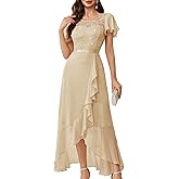 BeryLove Formal Dresses for Women 2026 Wedding Guest with Slit Cocktail Elegant Lace Long Prom Dress