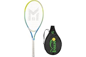 INSUM 19-25 inch Kids Tennis Racket for Aged 4~12 Beginner, Multi-Color & Size Youth Tennis Racket Come with Shoulder Cover Bag for Carry