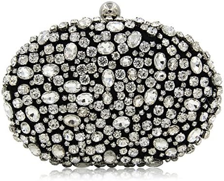 New Design Women Evening Bags Sparkly Beaded Rhinestones Bridal Wedding Bags Clucth Purse Black