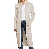 GRACE KARIN Essential Solid Open Front Maxi Long Knitted Cardigan Sweater for Women