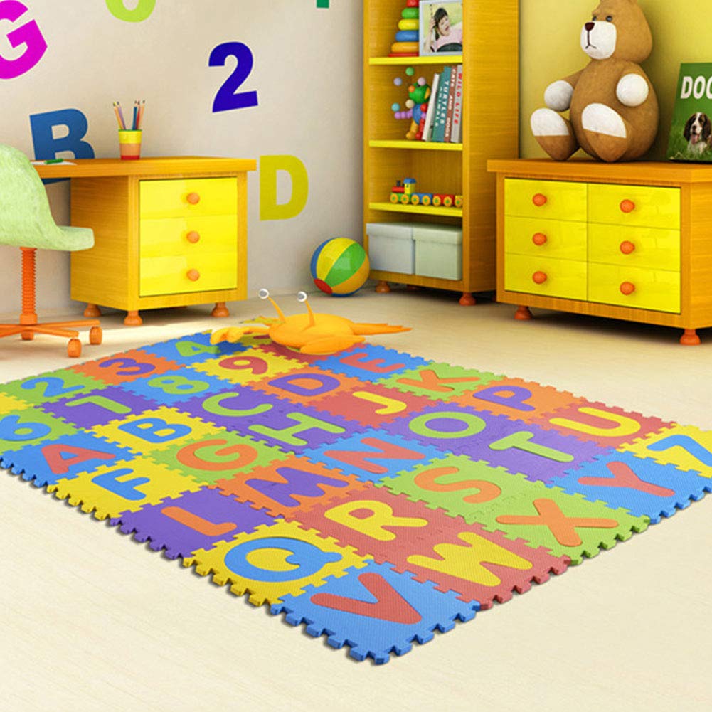Tapis De Jeux Bebe Doux Avec 36 Pieces Ideal Pour Bebe Fille Garcon Yhomie Tapis De Puzzle Tapis Mousse Eva Puzzle Alphabets Chiffres Colore Pour Activites Jeux Apprentissage Puzzles Jeux Et