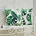 Anickal Tropical Leaves Decorations Set of 4 Soft Velvet Decorative Pillow Covers 18 x 18 with Tropical Palm Monstera Leaves Print for Summer Green Decor