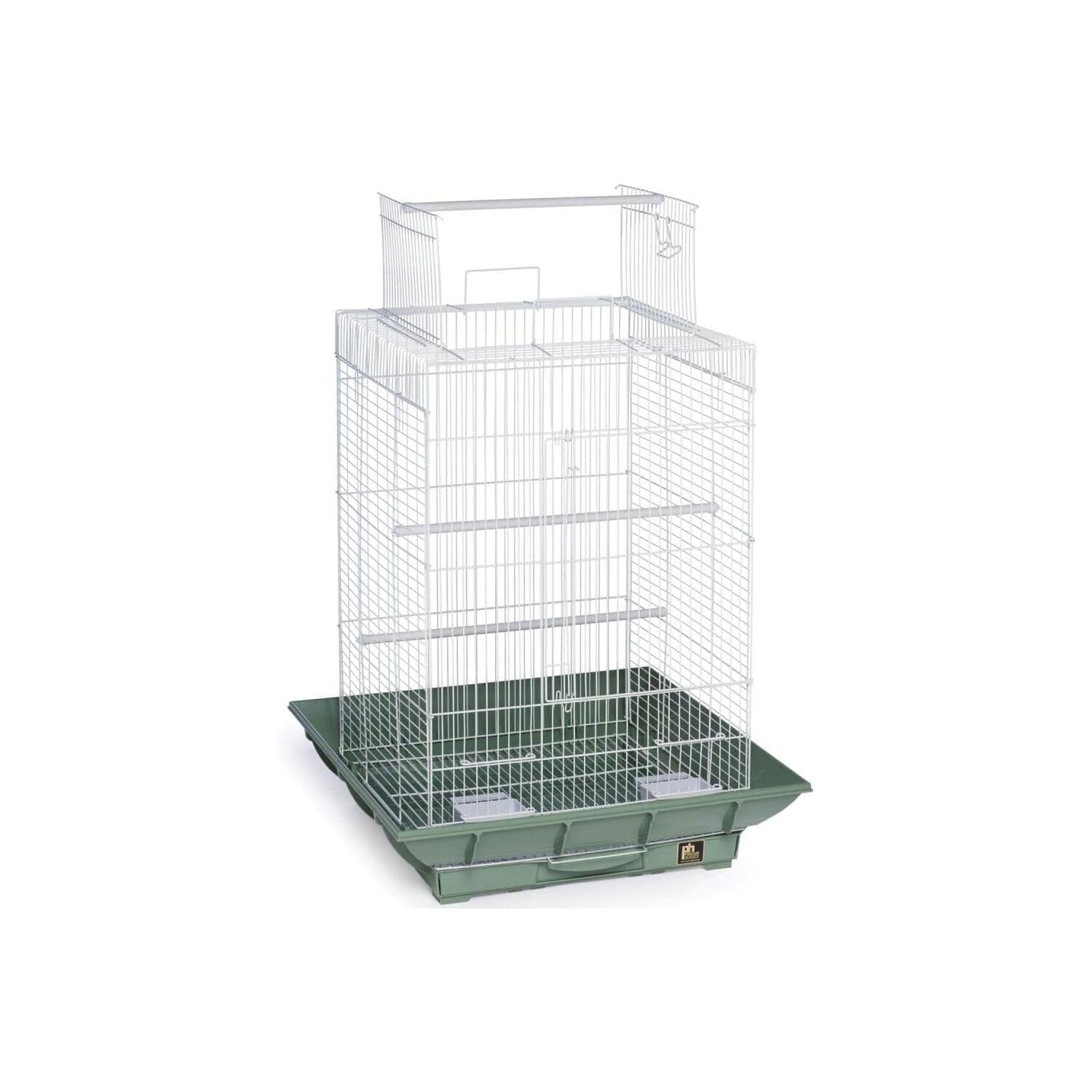Prevue Hendryx SP851G/W Clean Life Play Top Cage, Green and White, 1/2"