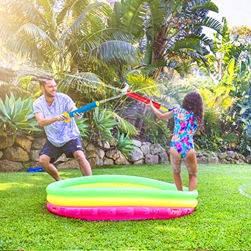 Kiztoys Water Gun for Kids Adults,4pcs Super Water Pistol Cool Summer 35cm Foam Pump Action Water Gun Toy 8m Range,Pool Beach Garden Lawn Water Fight,Gifts for Boys Girls