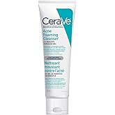 CeraVe 4% Benzoyl Peroxide Acne Treatment Foaming Cleanser Face & Body Wash, with Hyaluronic Acid and Niacinamide. Helps Clea