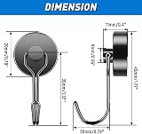 Grtard 6 Pack Magnetic Hooks Heavy Duty 35LBS Swivel Neodymium view 2