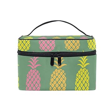 Amazon Com Toiletry Bag Tropical Watercolor Pineapple Pattern