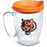 Tervis NFL Cincinnati Bengals - Bengal Logo Made in USA Double Walled Insulated Tumbler Travel Cup Keeps Drinks Cold & Hot, 16oz Mug, Classic