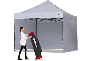 ABCCANOPY Heavy Duty Easy Pop up Canopy Tent with Sidewalls 10x10, Gray
