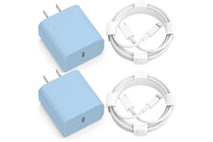 CQDKWG Apple USB C 25W Fast Charging 2Pack Type C Wall Charger with 6FT Long USB C to Lightning Cable for iPhone 14Pro/13 Pro/12/12 Pro Max/11/XS Max/XS/XR/X/8-blue