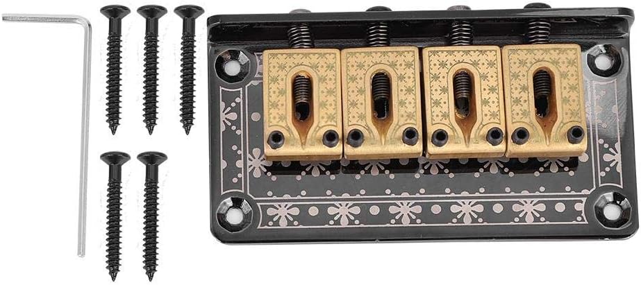 Fafeims Guitar Bridge,4 String Guitar Bridge Guitar Screws Wrench Set for Cigar Box Guitar DIY Parts.