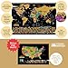 Scratch Off Map Of The World / United States USA , Scratchable Travel Wall Art , Large World Map Poster , Travel Tracker w/ US State & Country Flags – Memory Stickers , Magnifier & Scratch Art Tool