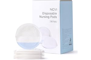 NCVI Super Absorbent Disposable Nursing Pads 180 Count, Stay Dry Breast Pads for Leaking Milk, Soft and Breathable, Leakproof Nipple Pads Individually Wrapped, Breastfeeding Essentials for Moms