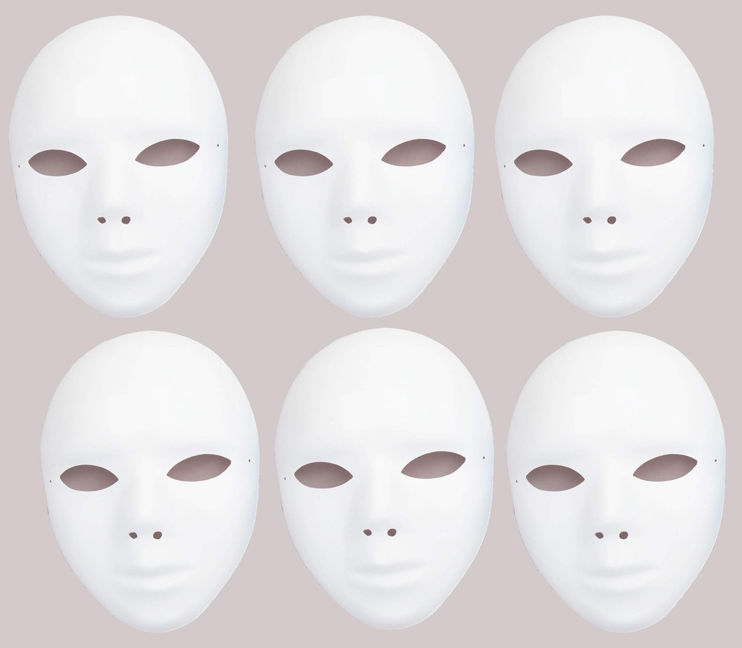 Baker Ross Blank Plastic Face Masks — Decorate Your Own Mask is Ideal Accessory for Halloween