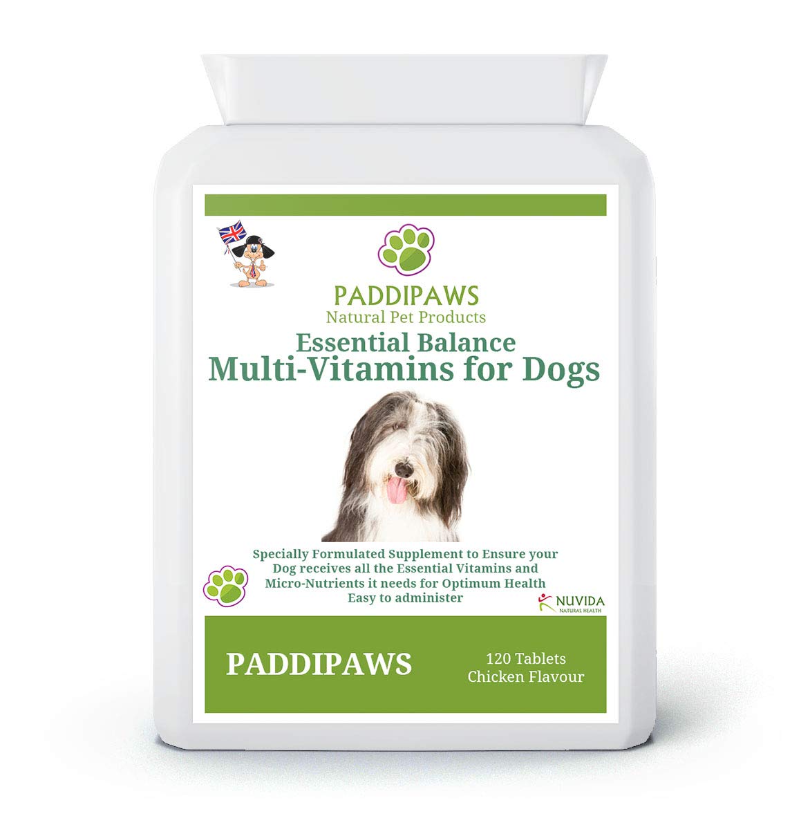 PaddiPaws Dog Multivitamins – Daily Dog Vitamin Supplement & Dog Health Supplement with Essential Vitamins & Minerals for Immune Support, Skin & Coat Health – Chewable Chicken Tablets for All Breeds