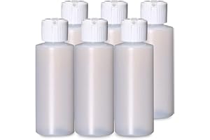 ROMERIZA INC. Plastic Cylinder Bottles with Flip Top Pour Spout - BPA-Free & Refillable Containers- Durable, Affordable Price - Store Lotion and Any Kind Liquid-Based Products, Size 8 Oz (6 Pack)