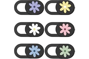 PRESSINART 6Pcs Camera Cover Slide Flower Laptop Camera Cover Daisy Pattern Cute Ultra Thin Webcam Slide Phone Privacy Securi