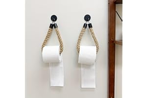 1pc Hemp Rope Self-Adhesive Wall Mounted Toilet Paper Holder - Towel Storage Rack for Home Use
