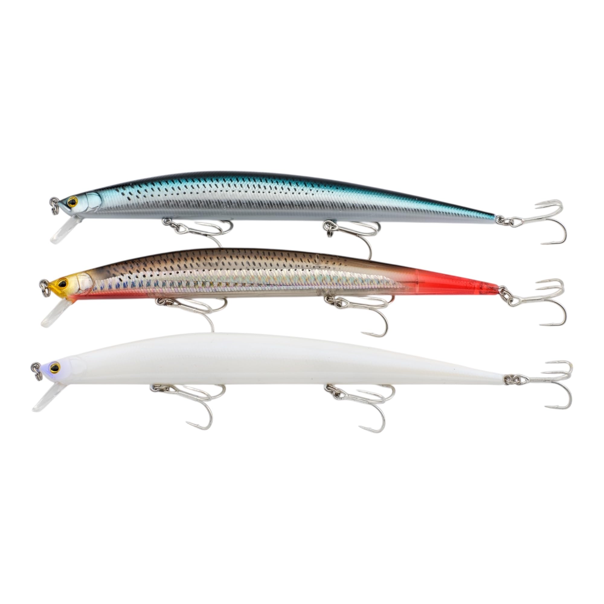 momolures - Tide Shore Minnow 175 26g Floating Silent Weight Transfer System Assort Set for Bass, Seabass, Salmon Fishing (3pcs Assort #01)