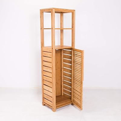 NewRidge Home Bamboo Tiered Tower with Door, Natural