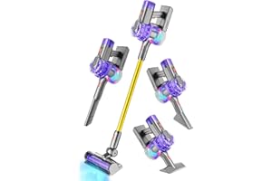 BLAXTEM 4-in-1 Kids Toy Vacuum That Works with Suction, Electric Toddler Vacuum Toy Cleaner for Children Ages 3 4 5 6+ Boys & Girls, Toddlers Toys Cleaning Set for Pretend Play (Purple/Yellow)