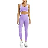 WodoWei Women 2 Piece Workout Outfits Sports Bra Seamless Leggings Yoga Gym Activewear Set