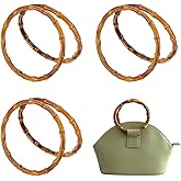 PH Pandahall 6pcs Bamboo Purse Handles, 6.7 Inch Round Handbag Handle Replacement Frame Crocheted Bag Handles for Handmade Beach Bag Knitted Bag Purse Making Handbags Macrame Market Bags